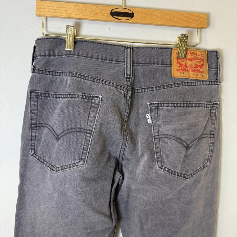Levi's 514 Denim Jeans Men's 32 Courier Gray Button 5-Pockets Straight-Fit‎